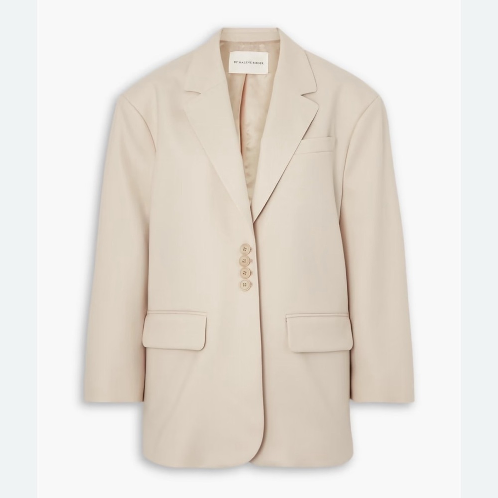 By Malene Birger Biena Woven Oversized Blazer Beige Size S $880 - Picture 2 of 9